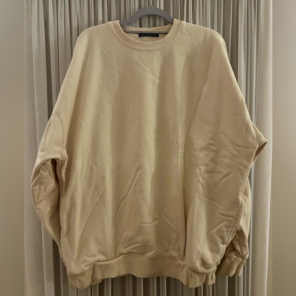 BRANDY MELVILLE John Galt Cream Erica Sweatshirt One Size